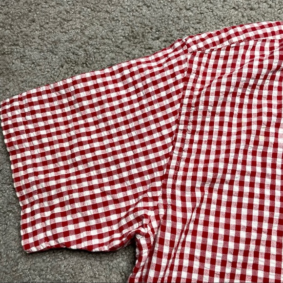 Orvis Short Sleeve Shirt Soft Cotton Check Red Mens Large - Picture 4 of 12